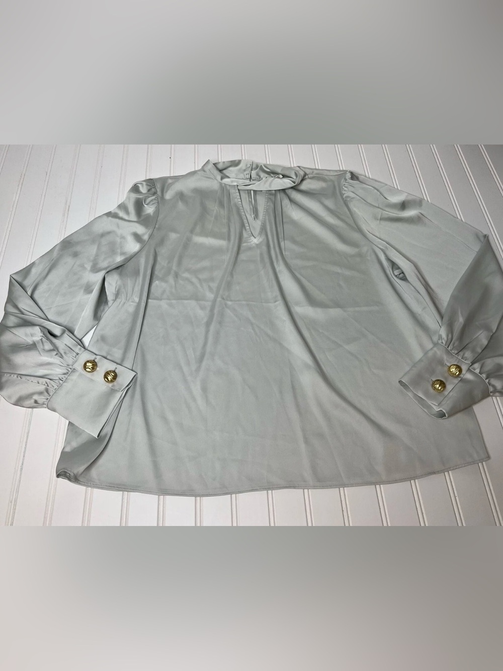 Joie Women's Long Sleeve Blouse XL Top Gray 1104